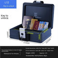Small portable zinc alloy safe box with 3-digit combination dial and key