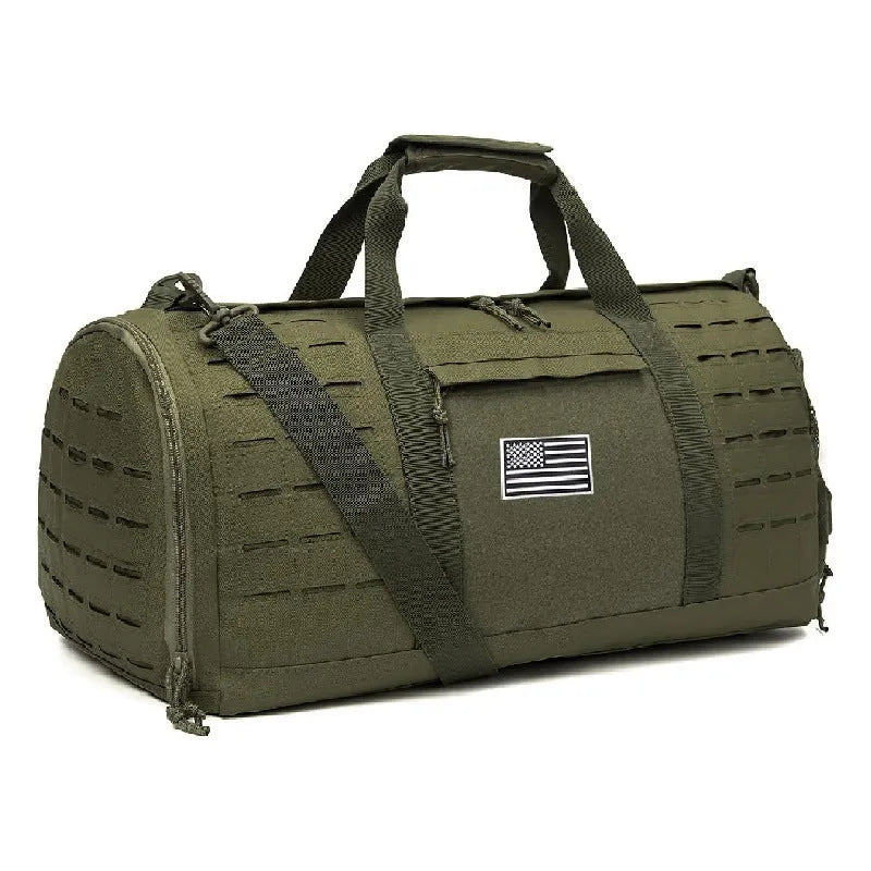 Men's waterproof sports travel bag with air pillow belt in khaki colour