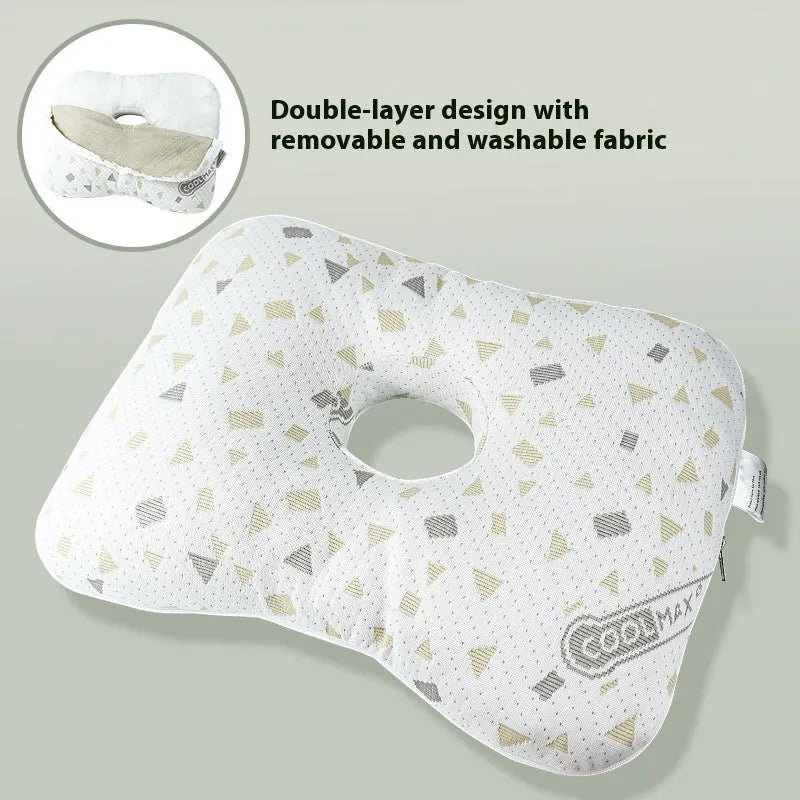 Beauty salon single hole ear pillow measuring 39x28x6cm in new Chinese style with polyester fibre filling.