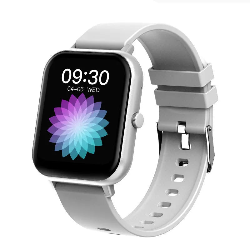 ZL54C smart watch on wrist showing AMOLED screen, available in black, pink, or silver colours.