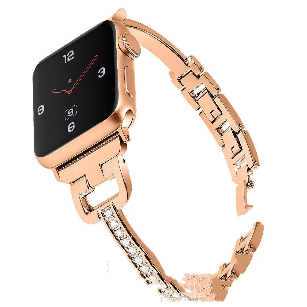 D-shaped metal diamond Apple watch strap in multiple colours for iWatch Smart Watch 12345