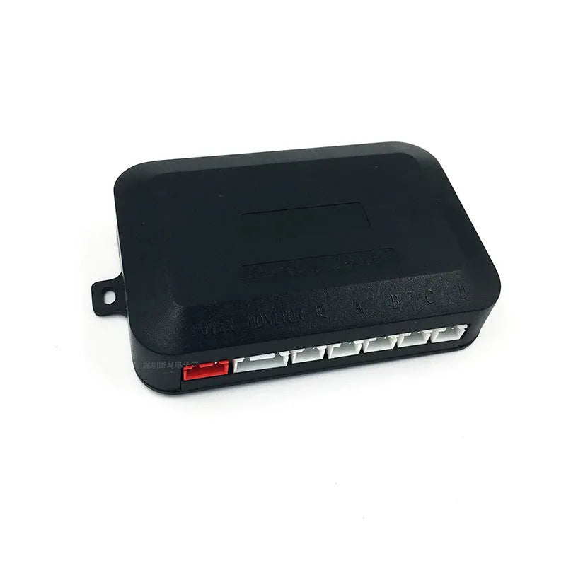Four ultrasonic parking sensors and control module for vehicle reversing radar system with buzzer alerts