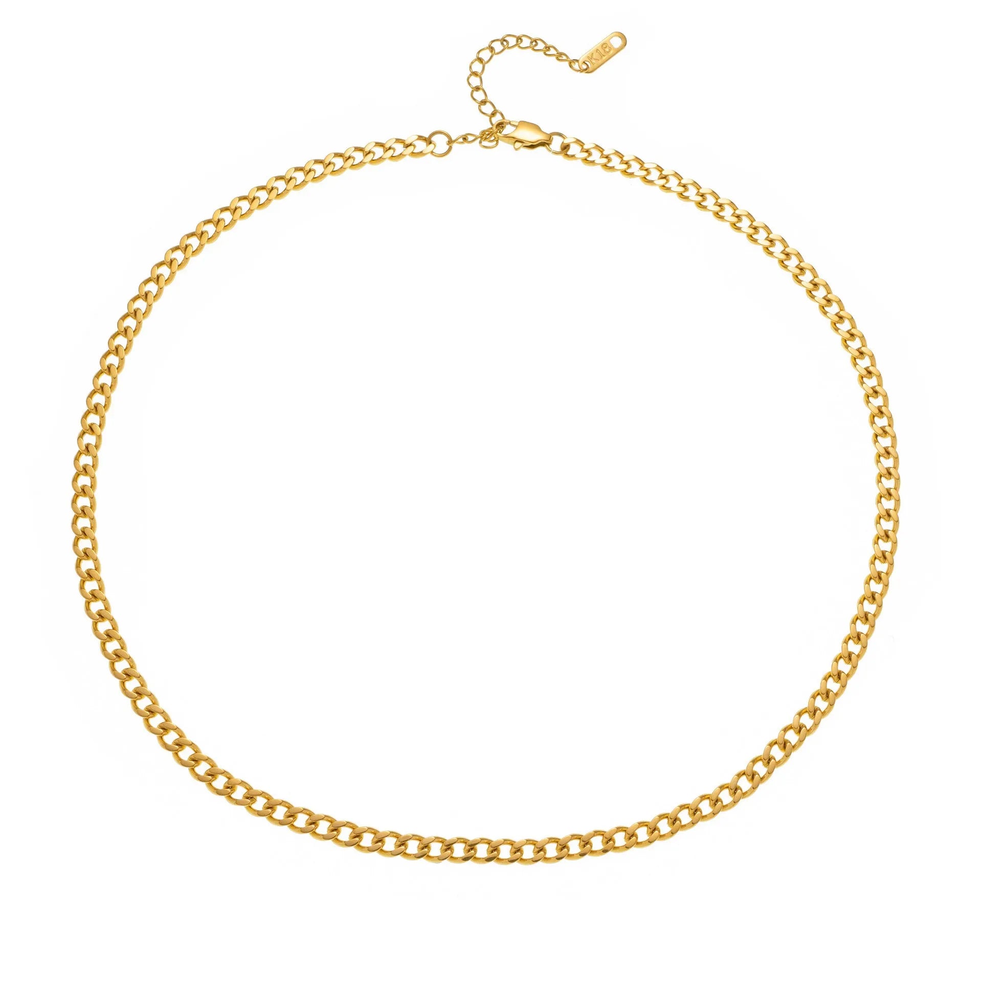 Titanium steel necklace with a single charm showing a number or letter on a 40.5cm gold or silver chain.