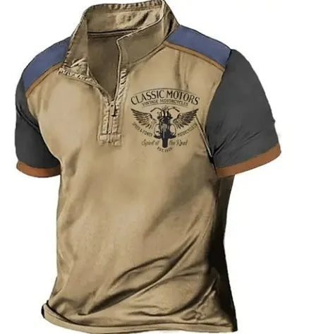 3D printed golf polo shirt in bird eye cloth polyester with loose fit pullover styling