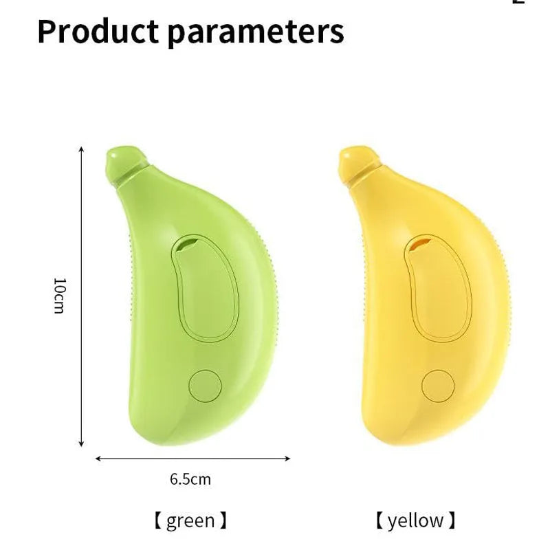 Rechargeable cat steam brush grooming tool with green and yellow colour options