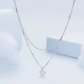 Women's double-layer S925 sterling silver necklace with pearl chain design in silver colour