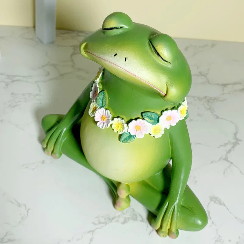 Magic yoga frog decoration in RDW123 colour, a European style plastic and resin micro landscape figurine.