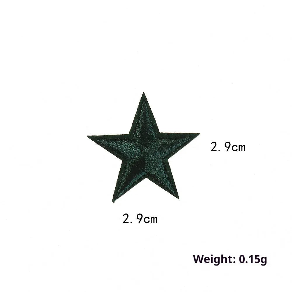 Colourful five-pointed star cloth embroidery stickers for DIY clothing decoration and craft projects