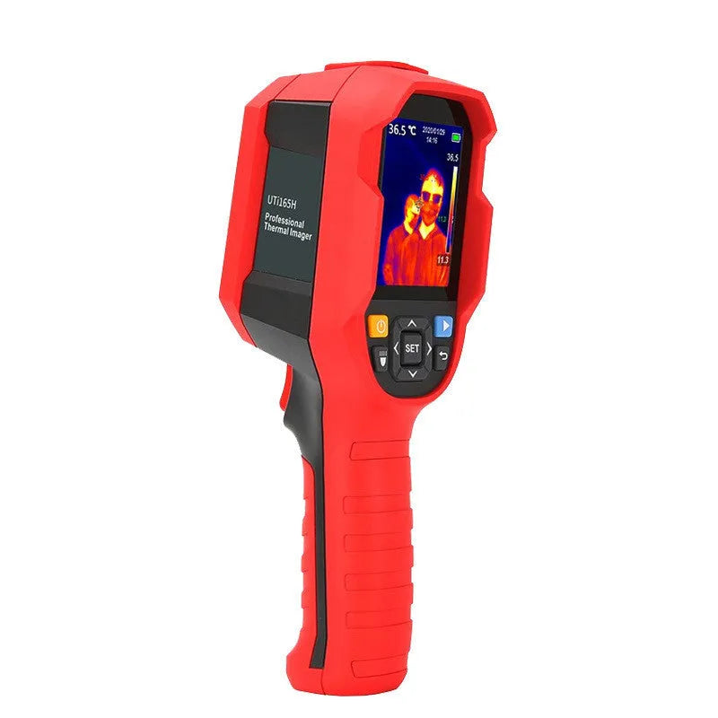 UTi series infrared thermal imager handheld device with display screen showing a thermal image.