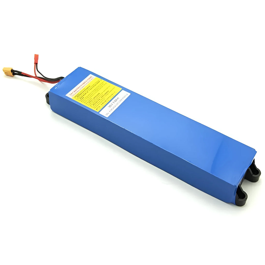 36 volt lithium ion battery pack for an electric scooter with capacity options shown.