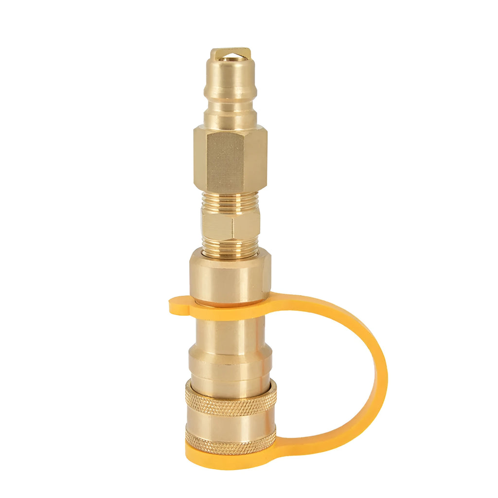 Gold brass gas propane conversion charging connector with 3/8 American thread for tank connections