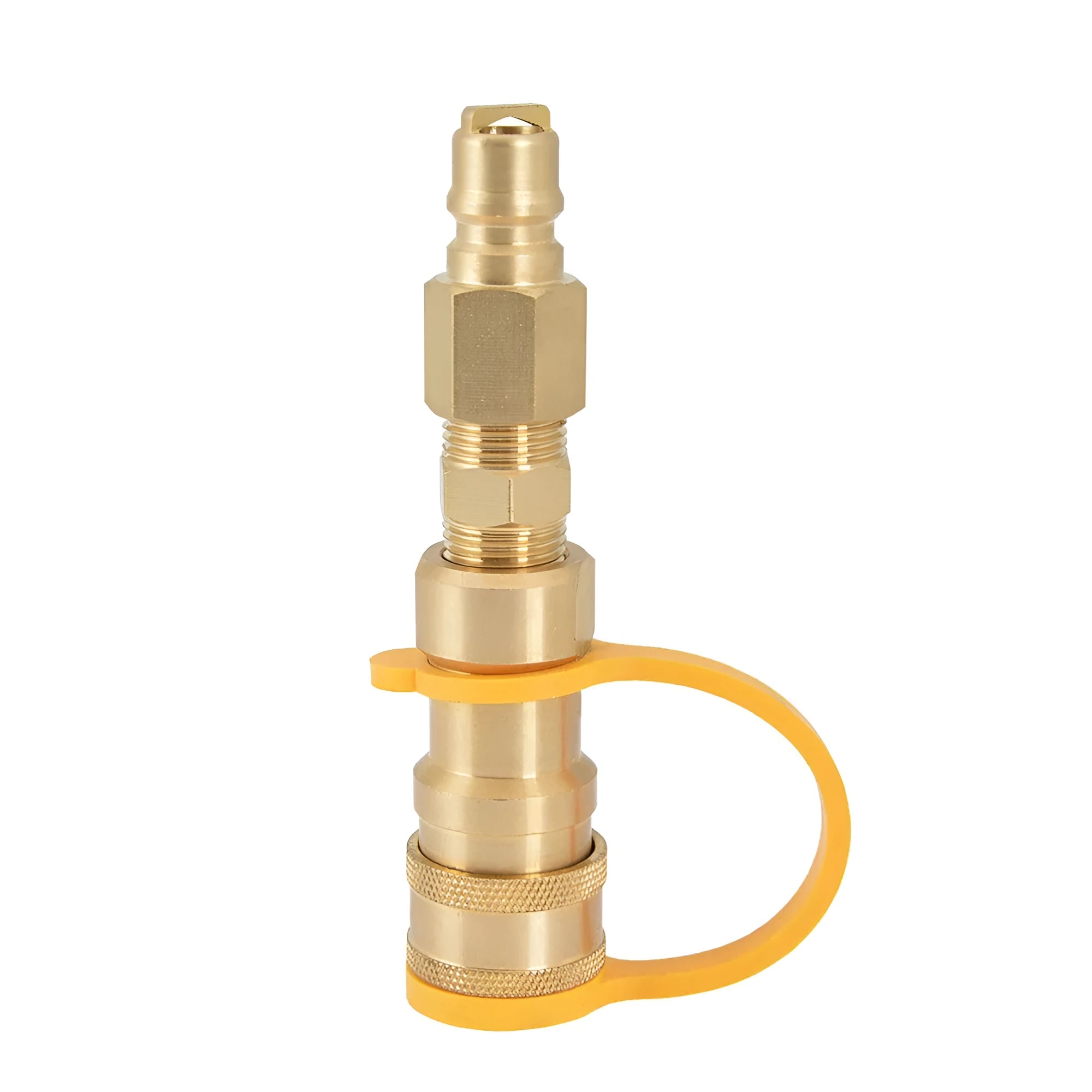 Gold brass gas propane conversion charging connector with 3/8 American thread for tank connections