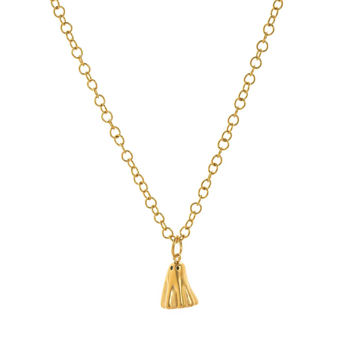 Ghost pendant necklace with stainless steel chain and titanium steel pendant in three chain style options