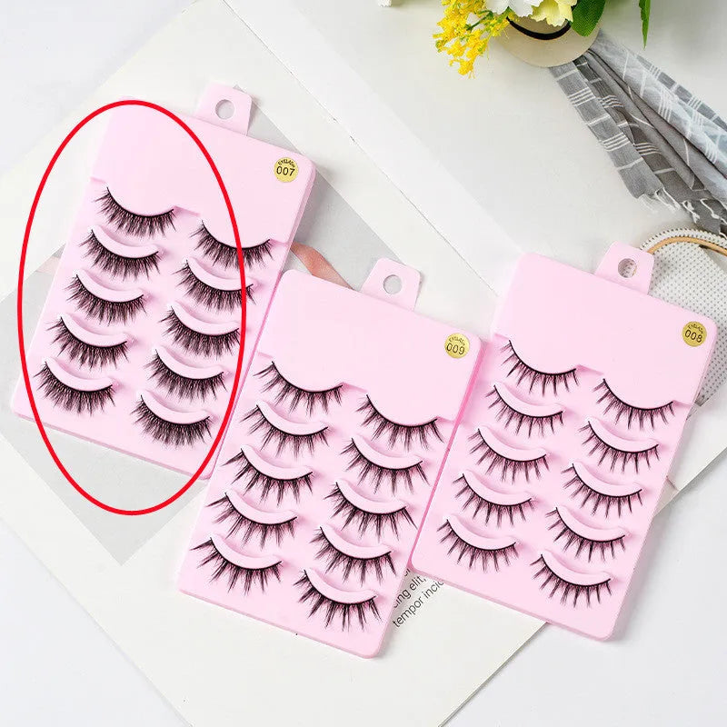 Manga false eyelashes set with three natural wispy styles for anime cosplay and Korean makeup