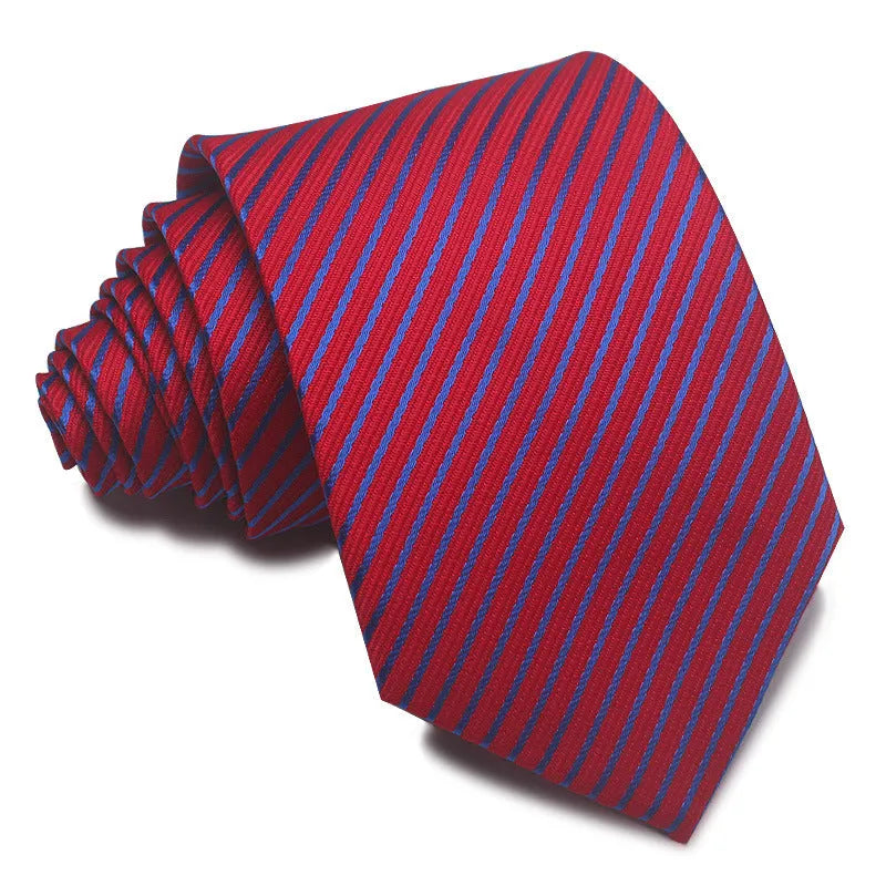 8cm wide polyester jacquard striped business tie in arrow shape for formal office wear