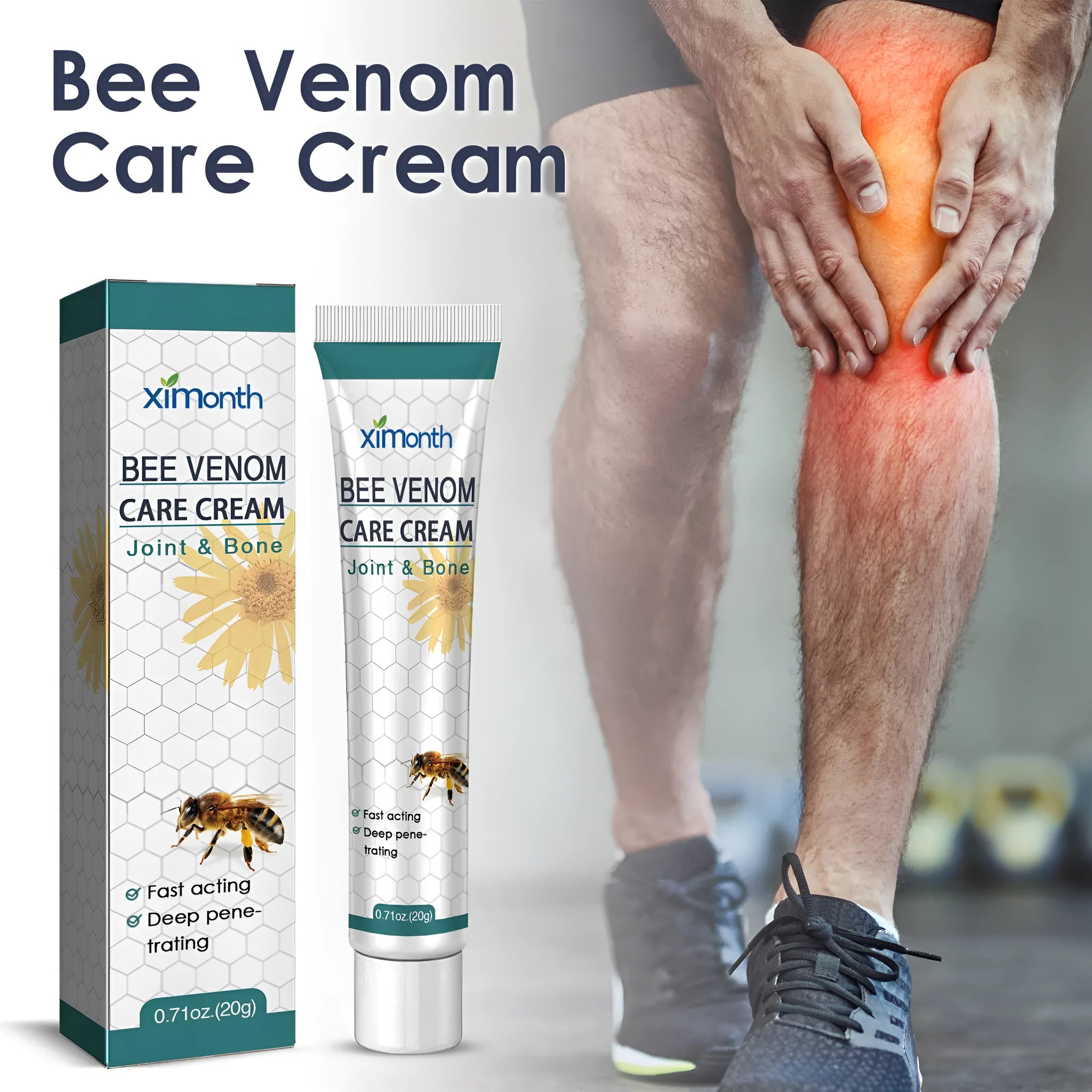 20g tub of Joint Pain Massage Care Cream, a cooling gel for muscle and joint relief.