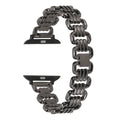 Alloy metal ladies watch bracelet for Apple Watch in silver, black, gold, rose gold, and Starlight colours