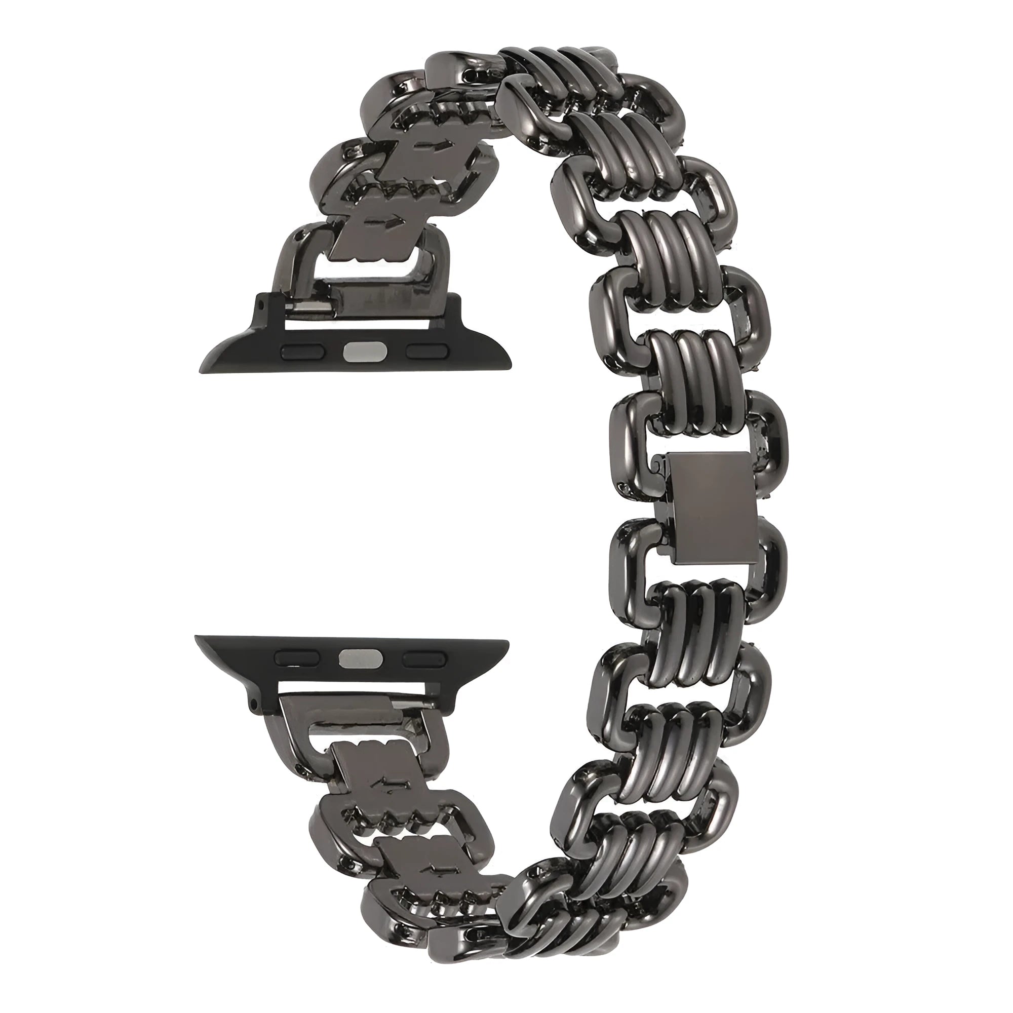 Alloy metal ladies watch bracelet for Apple Watch in silver, black, gold, rose gold, and Starlight colours