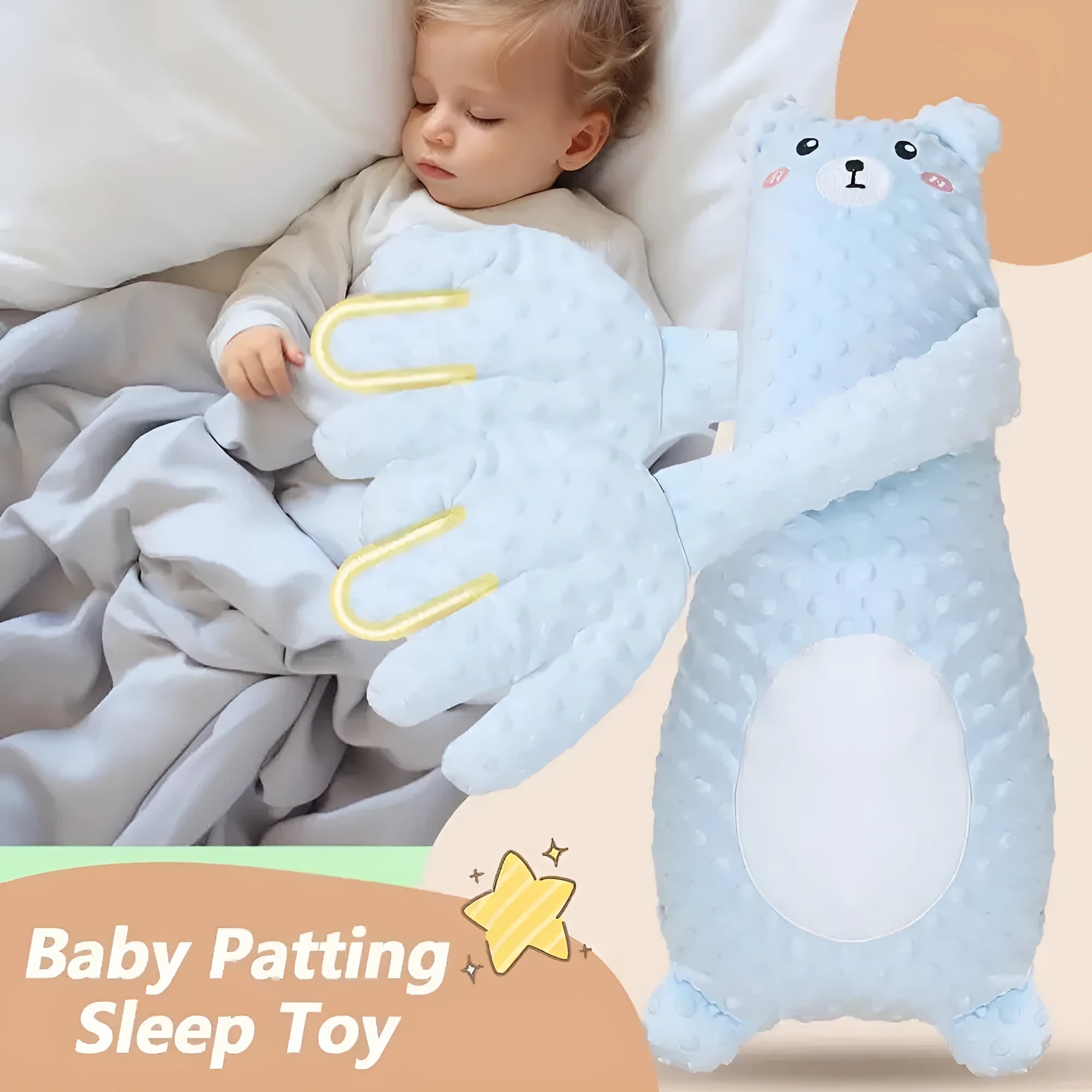 Infant plush pillow with remote control, cartoon animal design, for baby sleep and soothing