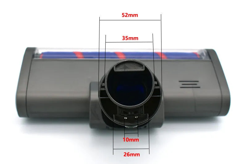 Dyson vacuum cleaner electric floor brush head accessory measuring 260mm by 110mm