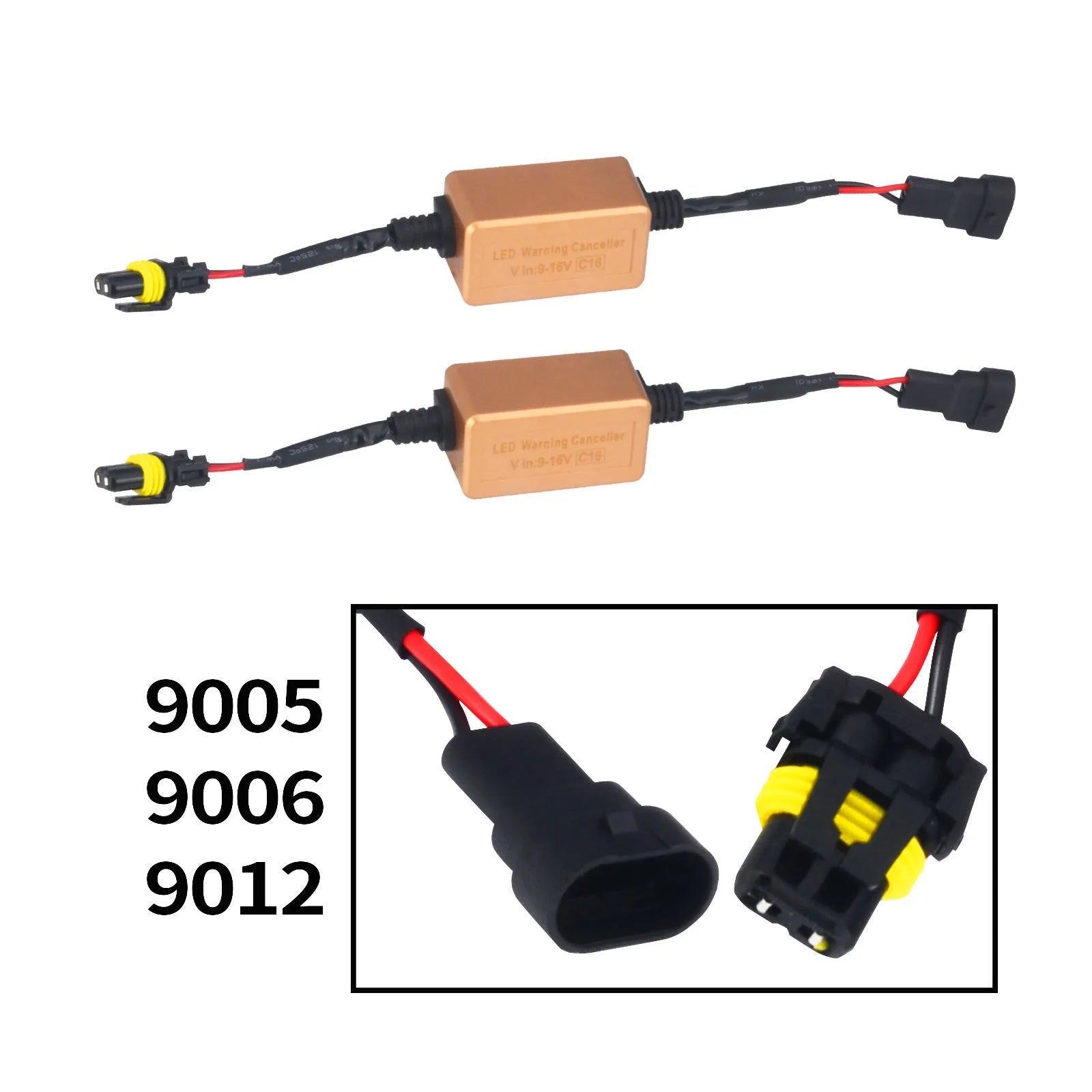 Black alloy H4 H7 H11 LED car headlight Canbus decoder with plug connectors