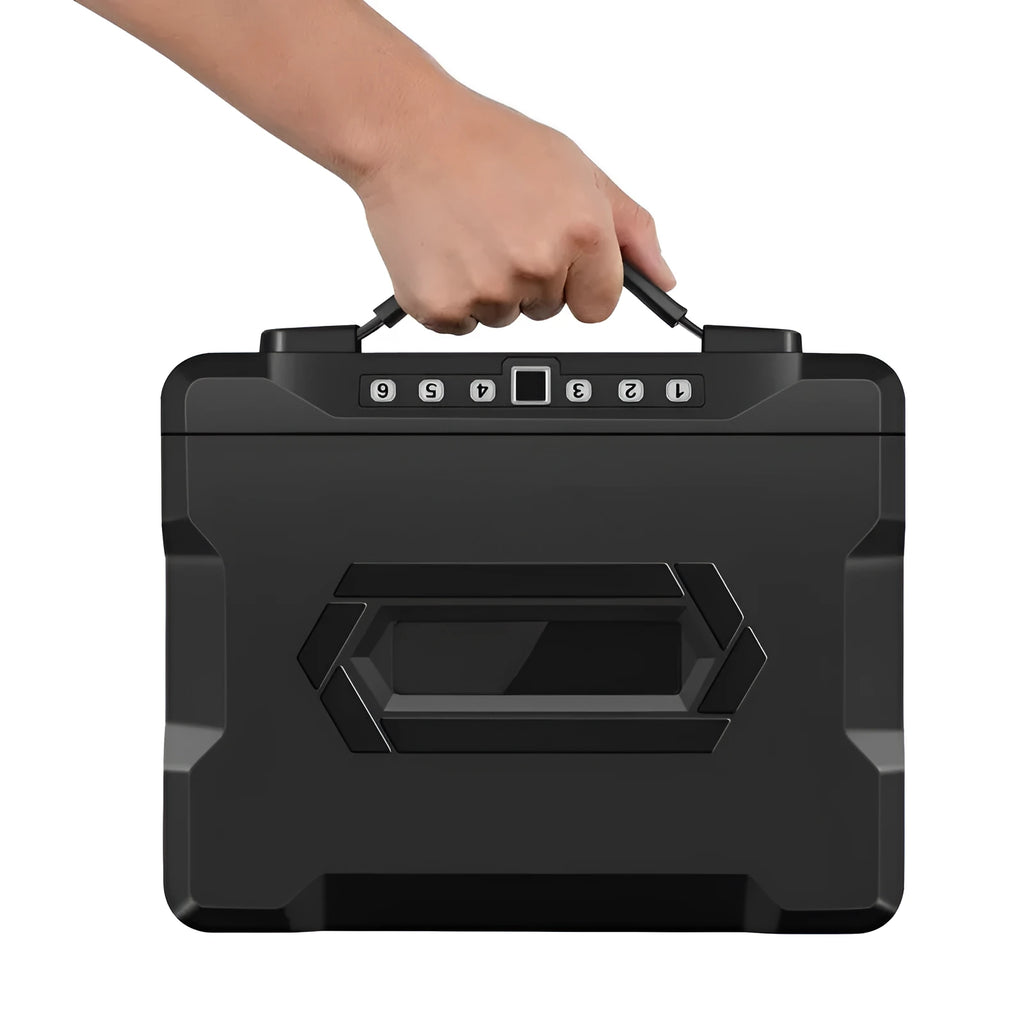 Small portable zinc alloy safe box with 3-digit combination dial and key