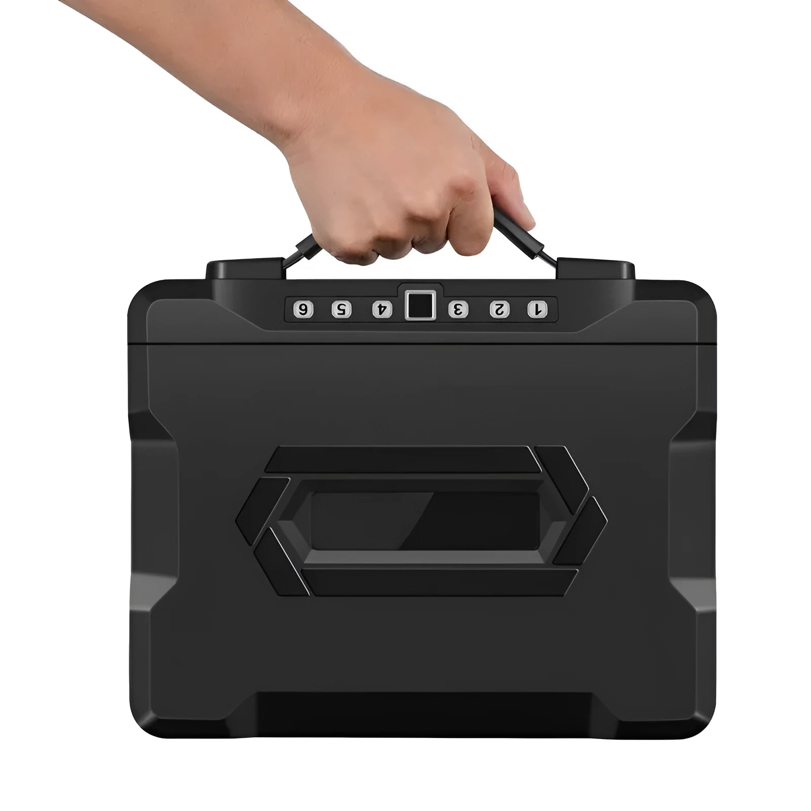 Small portable zinc alloy safe box with 3-digit combination dial and key