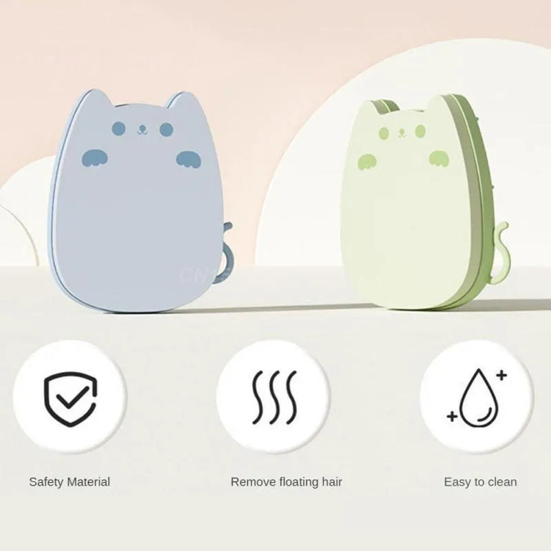 Brown sponge silicone pet comb and grooming brush for cat and dog hair removal.