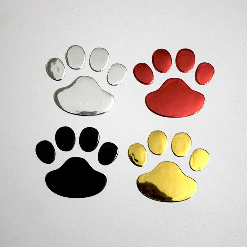 PVC car bumper sticker with hand-shaped brush dog footprint design in four colour options