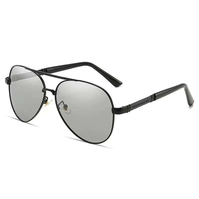 Metal framed polarised sunglasses with dragon and phoenix decorative elements