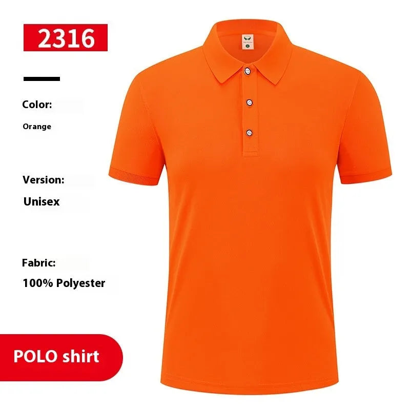 Men's short sleeve pullover polo shirt on a hanger, shown in multiple colours including white, black, and red.