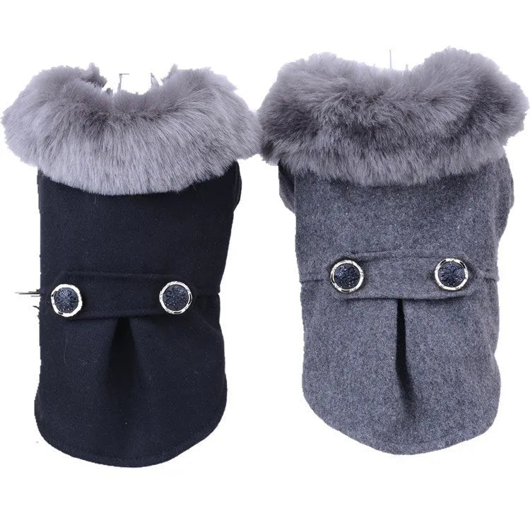 Solid colour autumn winter pet clothing from New Pet Feet in black on an animal