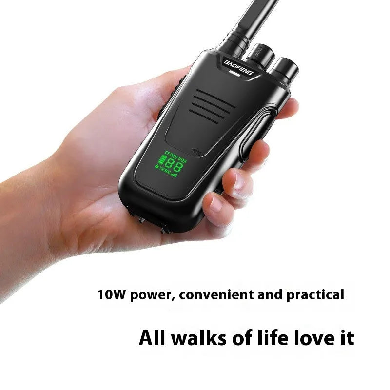 Red and yellow hotel restaurant intercom pager showing compact 95mm size with USB charging port