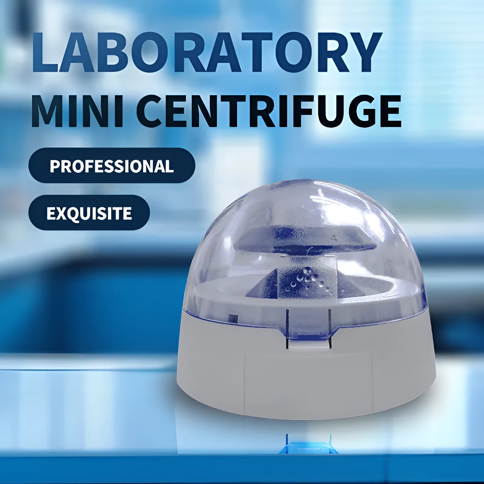 Mini laboratory centrifuge unit with compact design for bench-top use