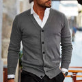 Men's slim fit acrylic cardigan sweater coat in a choice of six colours.