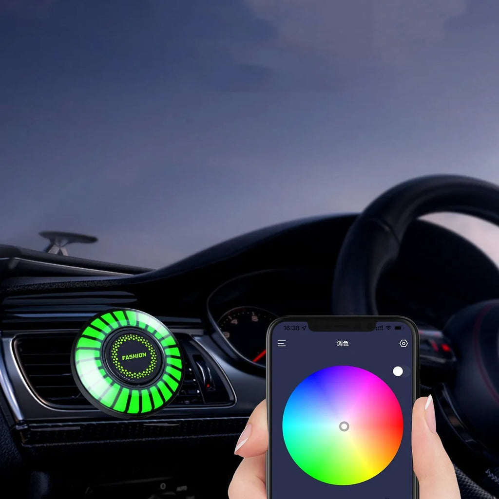 3D pickup-shaped RGB LED car air vent aromatherapy diffuser with voice control.