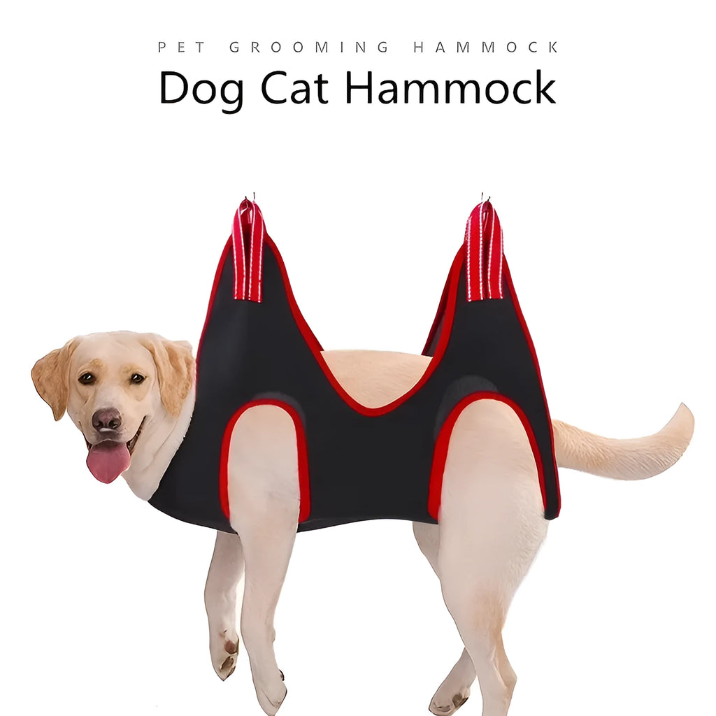 Pet grooming restraint hammock bag hanging for cat or small dog nail trimming and bathing