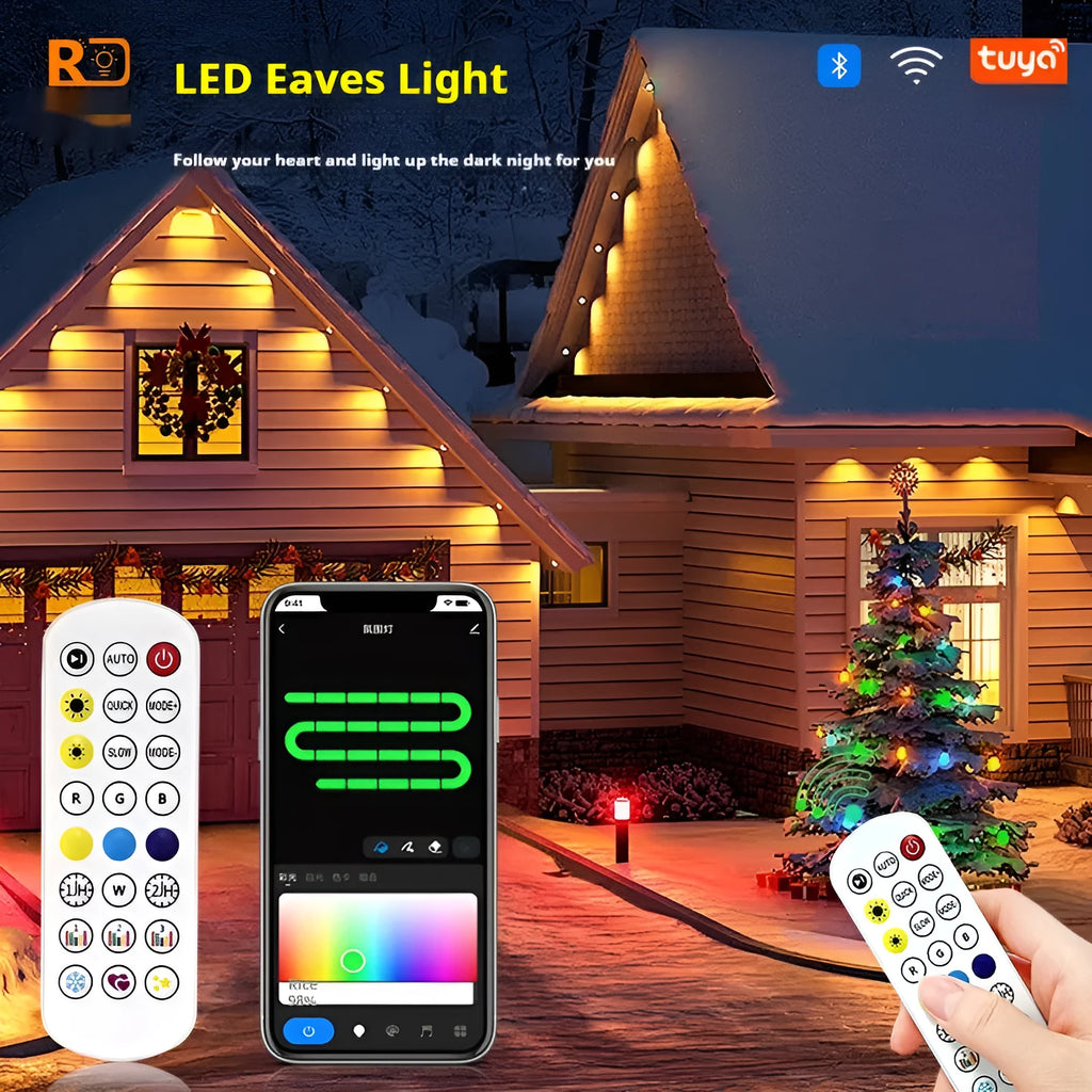 Outdoor string lights with planets design and remote control for colour changing effects