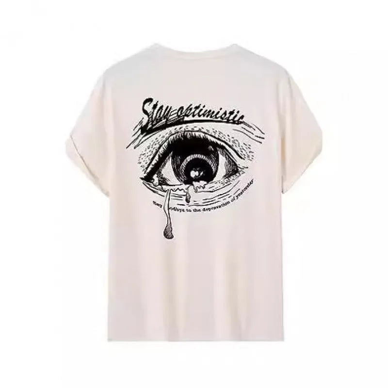 Men's printed streetwear short-sleeved sports t-shirt in polyester fabric with digital pattern