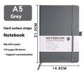 A5 soft touch PU leather diary notebook with strap closure, open to show lined white paper pages