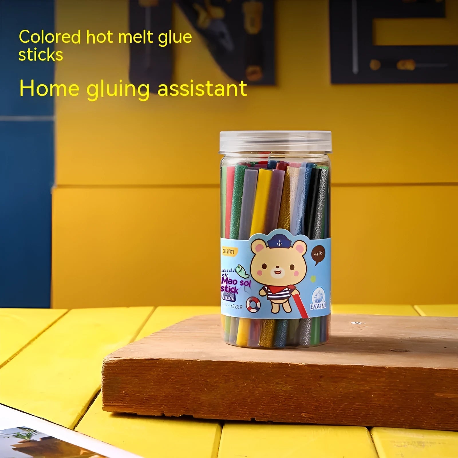 55 transparent hot melt glue sticks with 7mm diameter for DIY adhesive projects