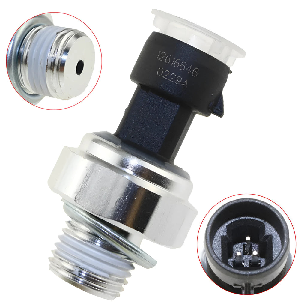 Oil pressure sensor for Buick and Chevrolet vehicles, replacement part.