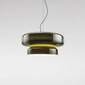 Modern glass chandelier with square 36x36x18cm dimensions showing light colour options