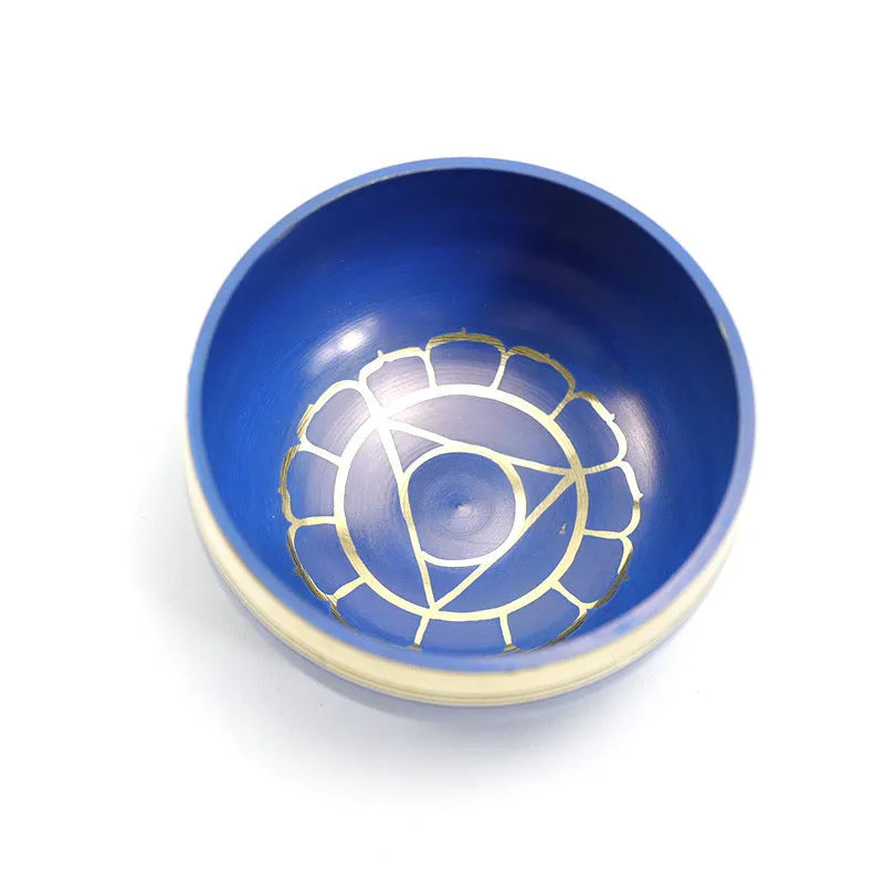 Handmade colourful Himalaya singing bowl 7.8cm diameter with mallet for meditation and sound therapy