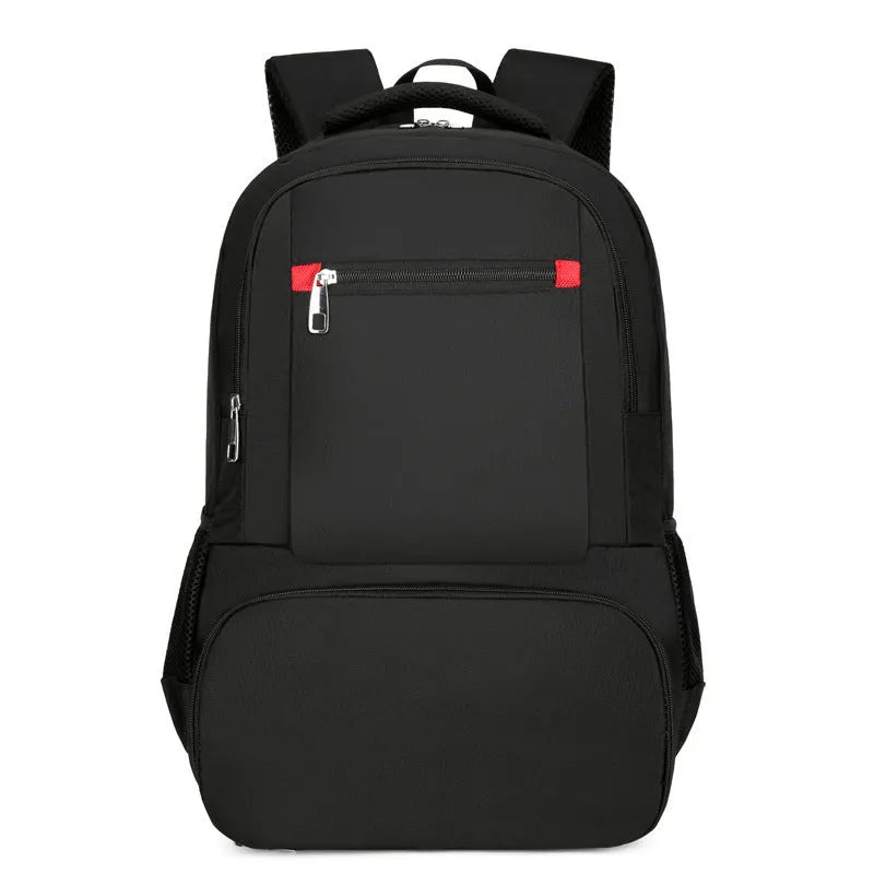 Oxford cloth insulated backpack with curved shoulder straps showing dry-wet separation compartments and 36-55L capacity