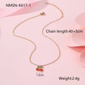 Cherry shaped jewellery set with necklace, bracelet, earrings, and ring in gold-plated stainless steel