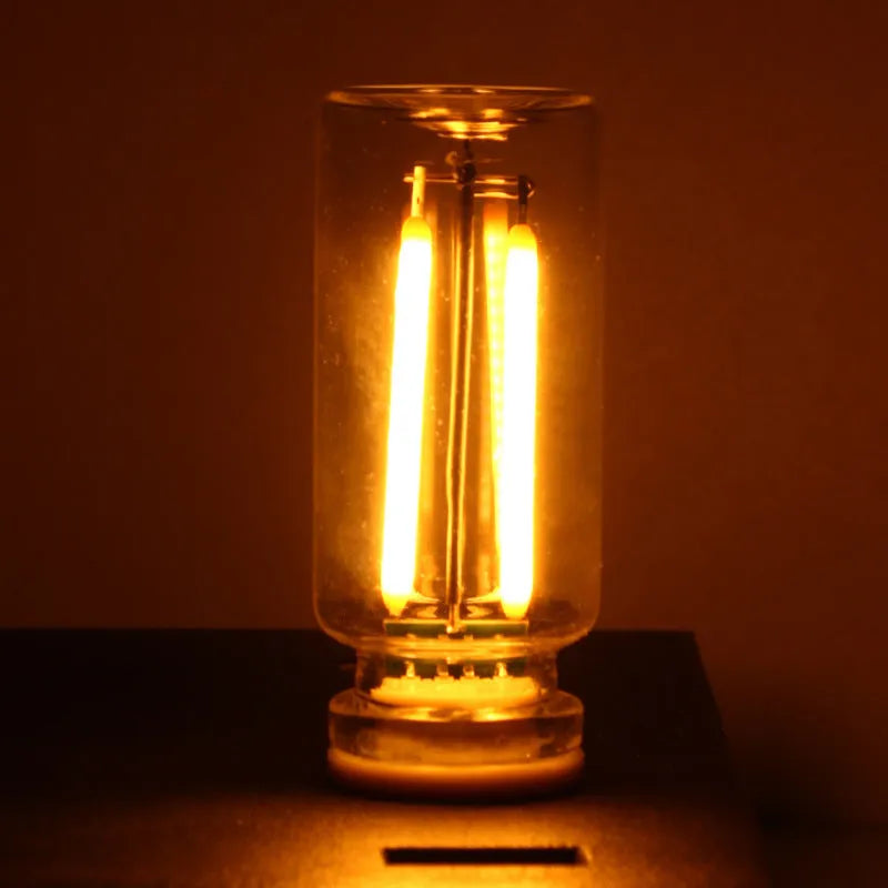 RX9001 transparent small night lamp USB touch ambience light warm white yellow glass modern simplicity