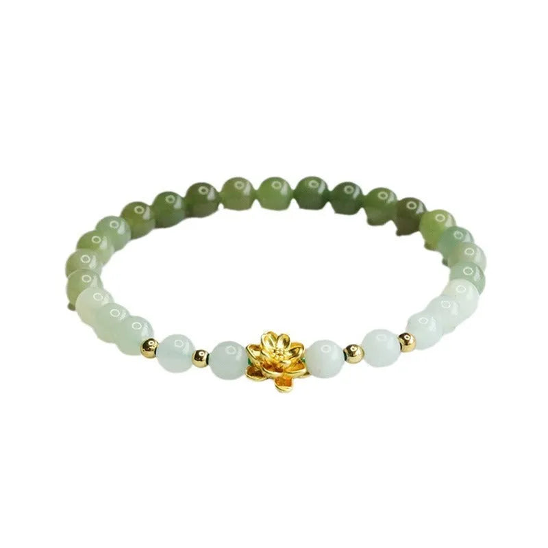 Ancient style water gradient bracelet with 6mm round beads on 17cm hand-woven band