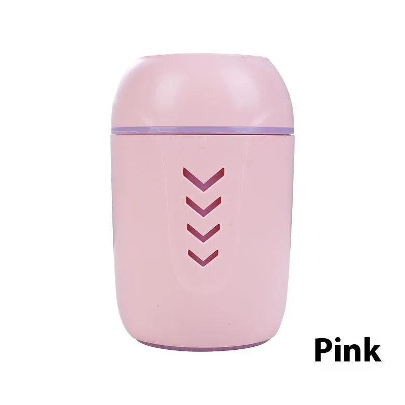 Round white portable air purifier with USB cable for car, desktop and small room use
