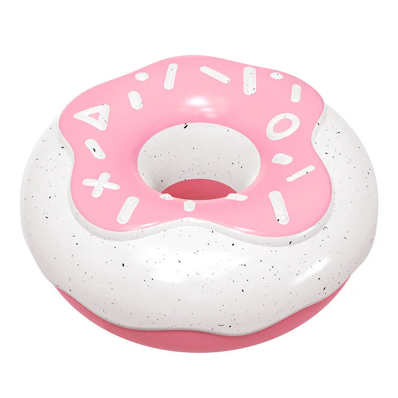 TPR molar teeth cleaning donut dog toy with squeaker in pink, yellow or chocolate colours